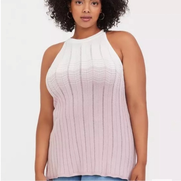 torrid Tops - ✨Torrid Ombré Knit Sweater Chevron Pointelle Sleeveless Halter Tunic✨